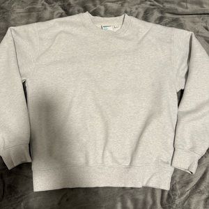 TNA cozy fleece perfect crew sweatshirt in heather cloud white